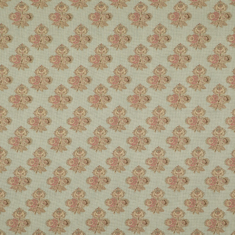Coromandel Small Prints Poppy Floral Fabric, Aqua