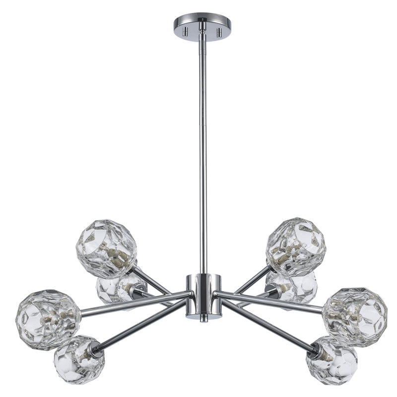 Quaseem 8 - Light Dimmable Sputnik Sphere Chandelier, Polished Chrome