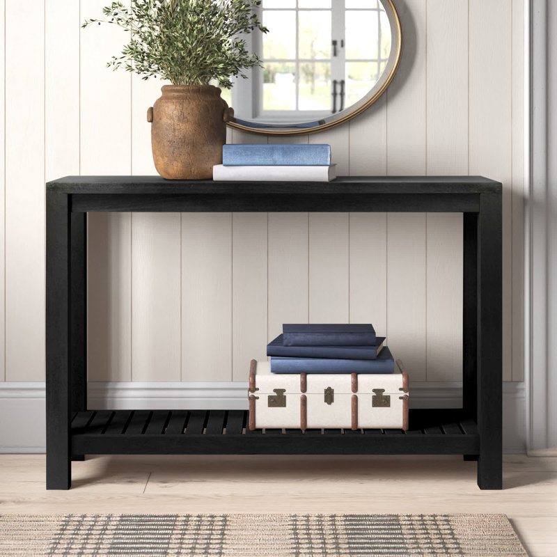 Fources 47.25'' Solid Wood Console Table, Black