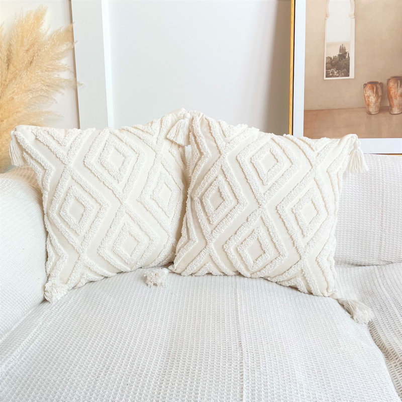 Mancelona White Square Scatter Cushion Pillow Cover