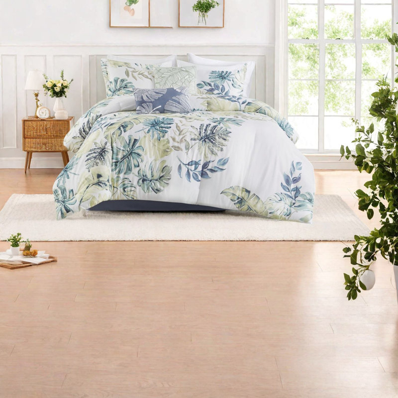 Ensembles de literie confortables en coton, style bord de mer tropical, pleine grandeur