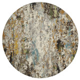 Wool Abstract Area Rug in Gray