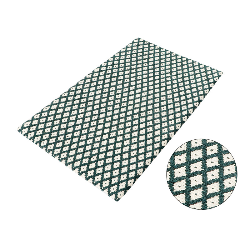Luxurious Woven Cotton Cushioned Thiclk Kitchen Mat Rug - Anti-Fatigue, Anti-Skid, - 18''X30'', Green