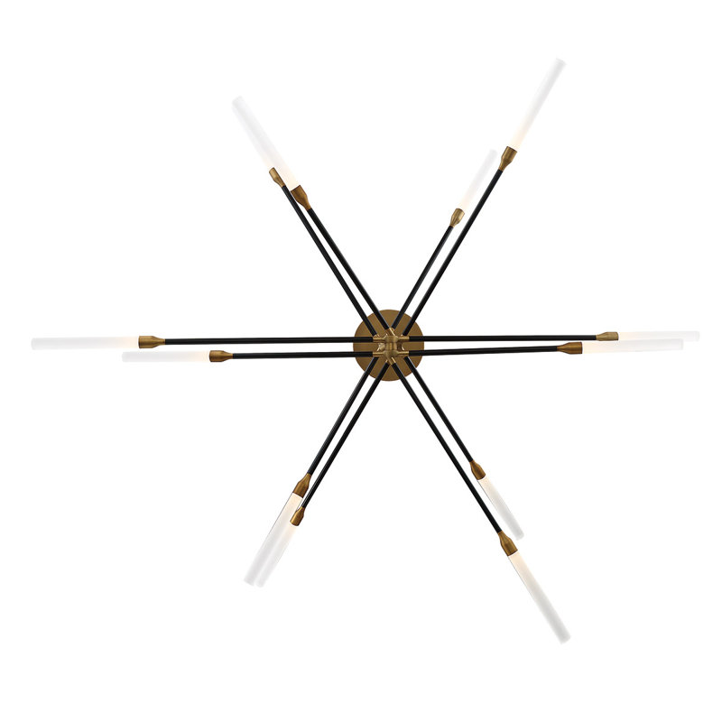 Luminaire suspendu à intensité variable Emory, Laiton noir vieilli, H 57 po x l 55 po x P 55 po