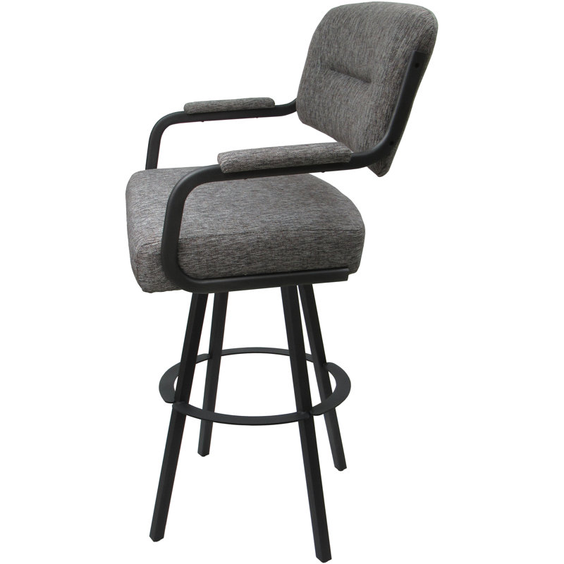 Tabouret pivotant rembourré Cessna, Gris, Gris, Counter Stool (26" Seat Height)