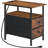 Layme Table with Charging Station, Narrow Side Table, Nightstand with 2 Non-Woven Drawers, Slim Sofa Side Table, for Small Spaces, Living Room, Bedroom, Rustic Brown and Black