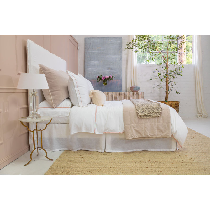Blush Quilted Velvet Rectangular Accent Pillow