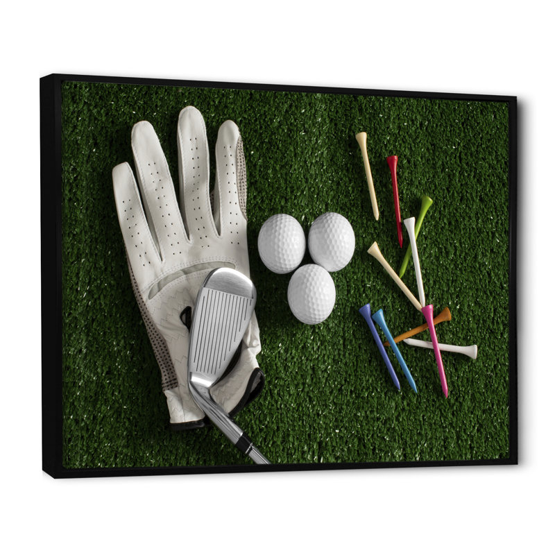 Ensemble de golf collage - salon de golf mural, H 30 po x l 40 po x P 1,5 po, Cadre flottant noir