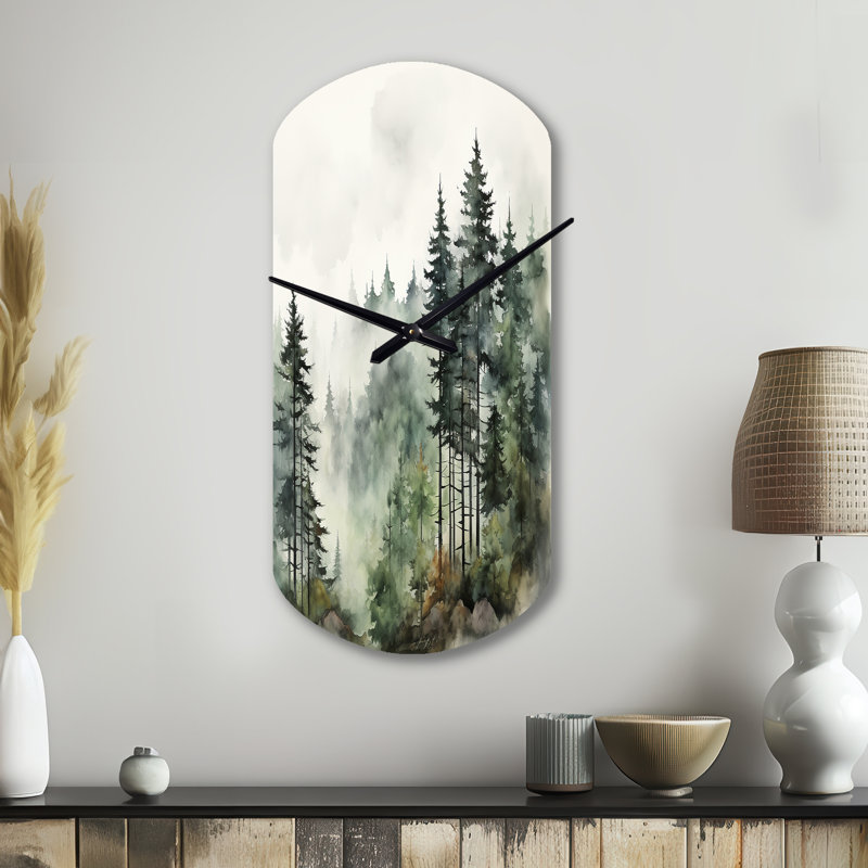 Horloge murale pin pin Misty Morning I, Grand