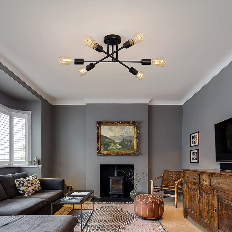 Ionela Semi Flush Mount, Black
