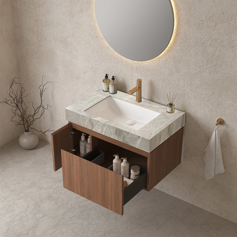 Meuble-lavabo avec lavabo 30 po MURI, 30", Noyer