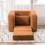 Lit simple convertible orange avec accoudoirs et fond imperméable pour la vie en appartement antidérapant en chenille