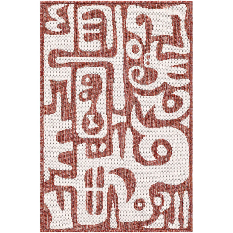 Tapis rouge rouille Aucun, Rectangle 2 pi x 3 pi 1 po