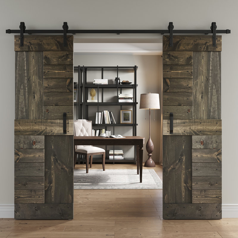 Coast Sequoia 48'' x 84'' Light Oak Solid Wood Sliding Barn Door with Hardware Kit