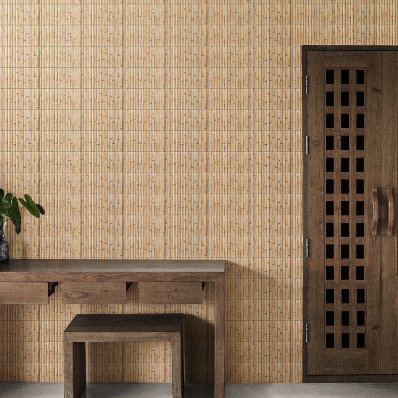 Bamboo 5.88'' W x 11.88'' L Tile, Tiki Cream