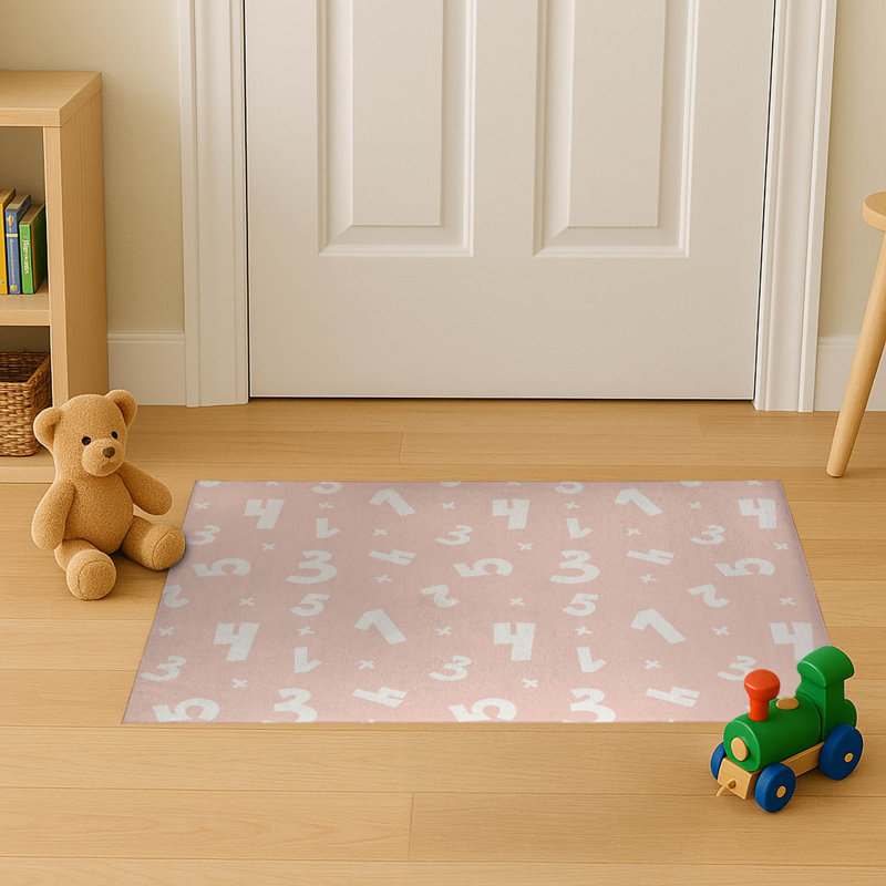 Numbers Indoor Doormat, 24" W x 36" L, Pink