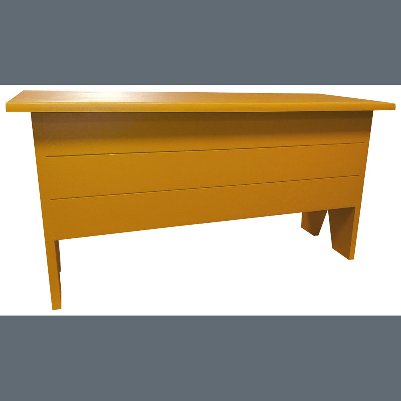 Banc de rangement en bois massif Kalki, Or, H 18,5 po x l 36 po x P 14,5 po