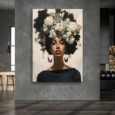 Art mural afro-américain noir pour salon
