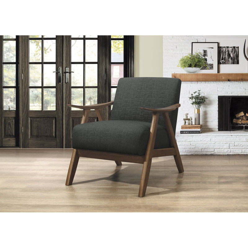 Hofstetter Upholstered Armchair, Dark Gray Linen