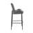 30" Bar Height Bar Stool In Charcoal Fabric And Black Finish