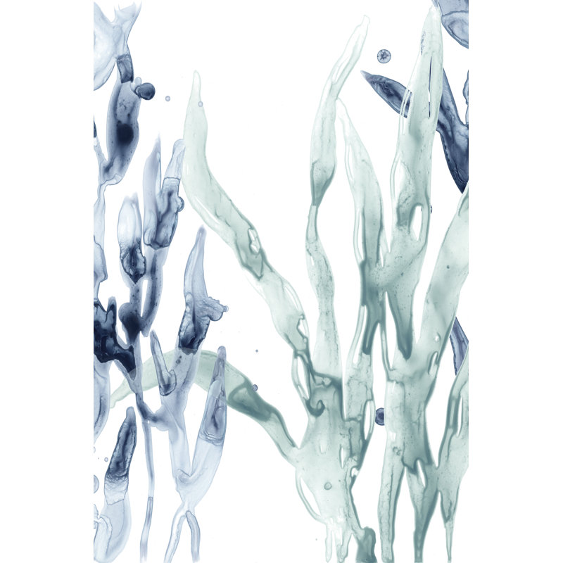 Blue Kelp II -  Painting, 122 cm H x 81 cm W, Black Floater Framed
