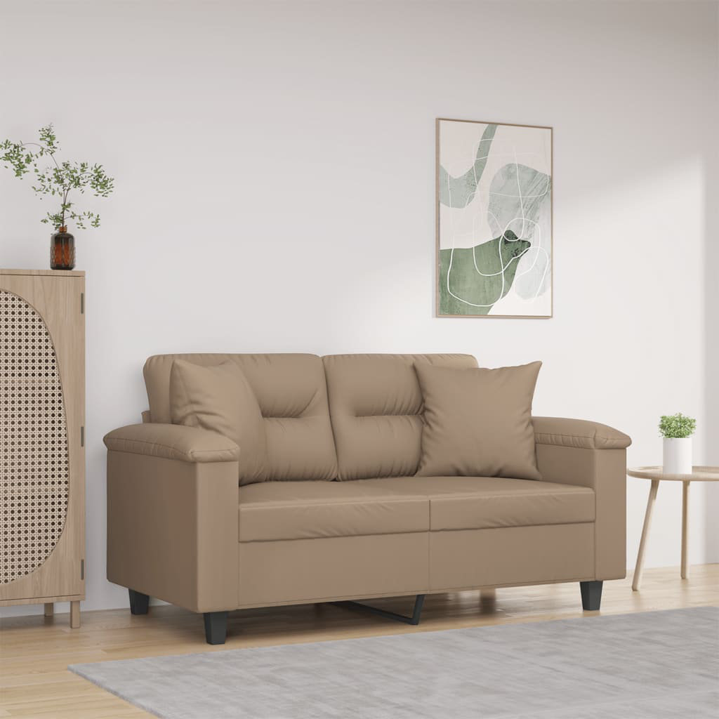 Vidaxl 2-Sitzer-Sofa Mit Zierkissen 120 Cm Kunstleder 150