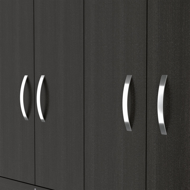 Armoire mobile, avec tiges de suspension, armoire à deux portes, trois tiroirs, deux tablettes