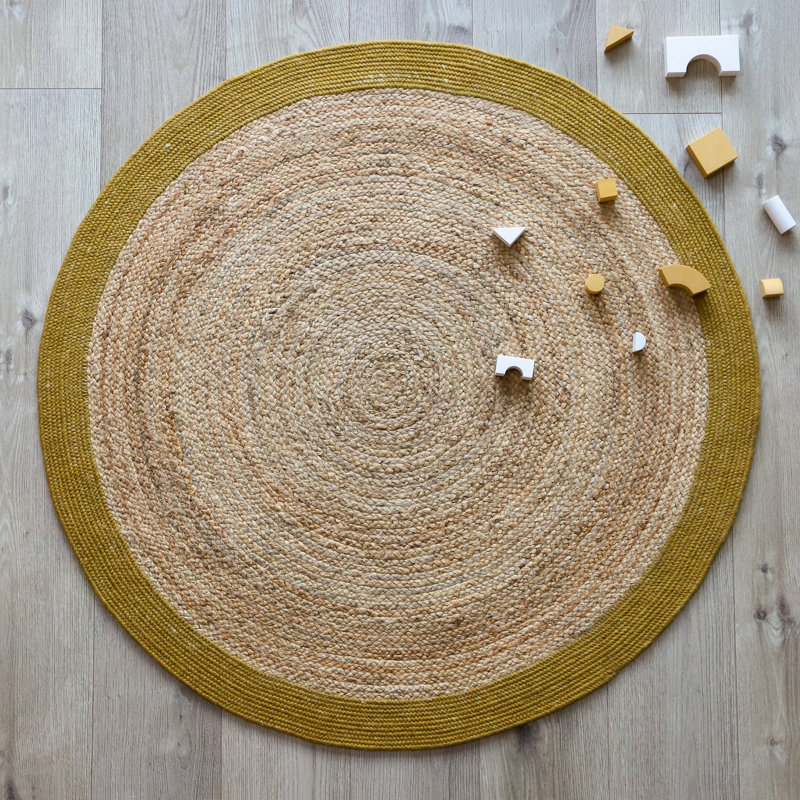 Round Maristow Solid Colour Jute / Sisal Hand Woven Area Rug, Round 140cm