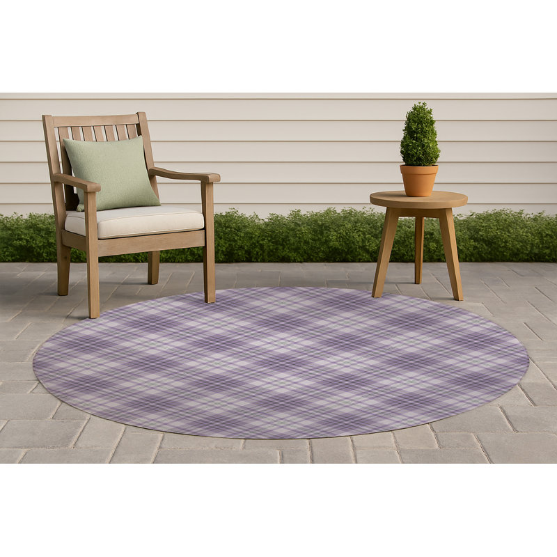 Tapis extérieur antidérapant Chinny, Rond 5 pi