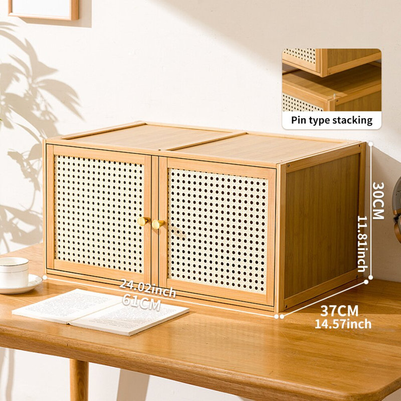 2 -Door Storage Cabinet, Natural-2 doors