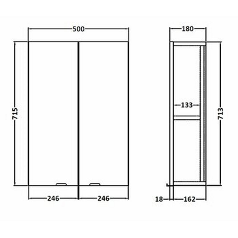 Fusion Wall Bathroom Cabinet, Gloss Grey