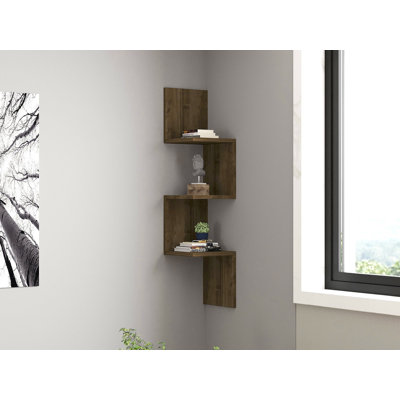 Tablette murale moderne 41,5 po x 9,8 po x 9,8 po | 100% panneau de particules enduit de mélamine, épaisseur: 0,7 pouce | Nombreuses tablettes pour un rangement supplémentaire, conception murale, parfaite pour l'organisation à la maison ou au bureau