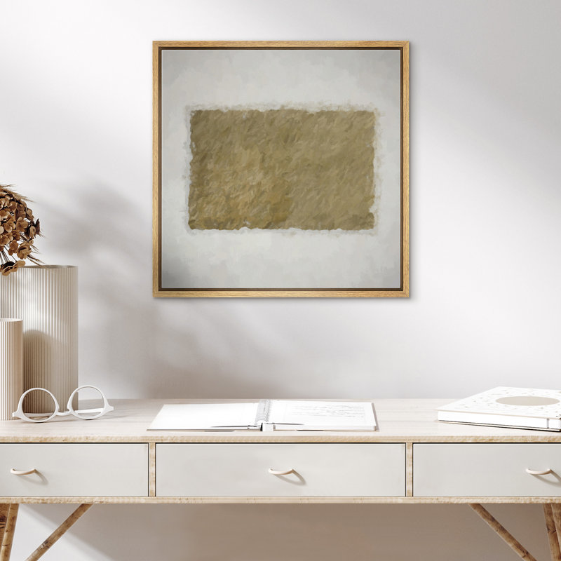 «Brown Geometric Shape Landscape», reproduction de cadre flottant sur toile, H 24 po x l 24 po x P 1,5 po, Encadré naturel