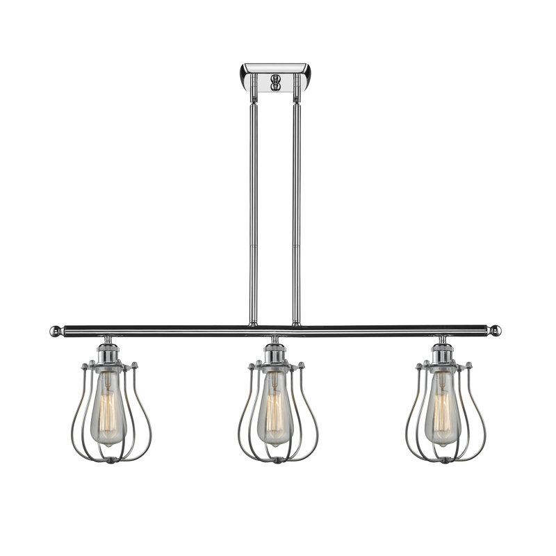 Amett 3 - Light Kitchen Island Pendant, Matte Black, Matte Black, LED
