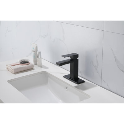 Bathroom Sink Faucet With Single Handle And Pop - Up Drain, Matte Black, Leak Proofing Drain For  Overflow , Water Aeration