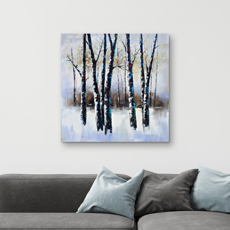 Frosted trees - 32"x32" art on canvas