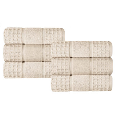  Zero-Twist Cotton Hand Towel Set - Honeycomb Waffle Texture - Quick-Dry