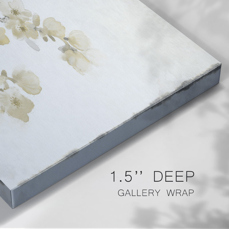 Neutral Cherry Blossom Composition II-Gallery Wrapped Canvas, 8" H x 12" W