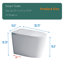 Toilette en porcelaine intelligente avec chasse d'eau 1,28, eau chaude - température réglable blanche allongée, chasse d'eau automatique
