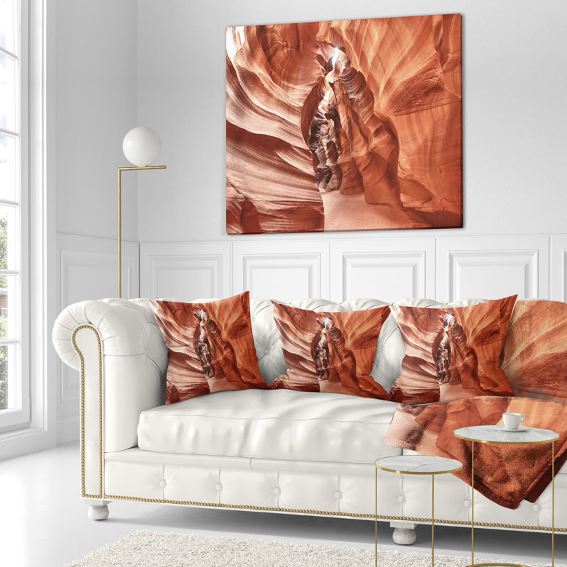 Coussin Schafer Landscape Antelope Canyon, 18 po x 18 po, Coussin décoratif