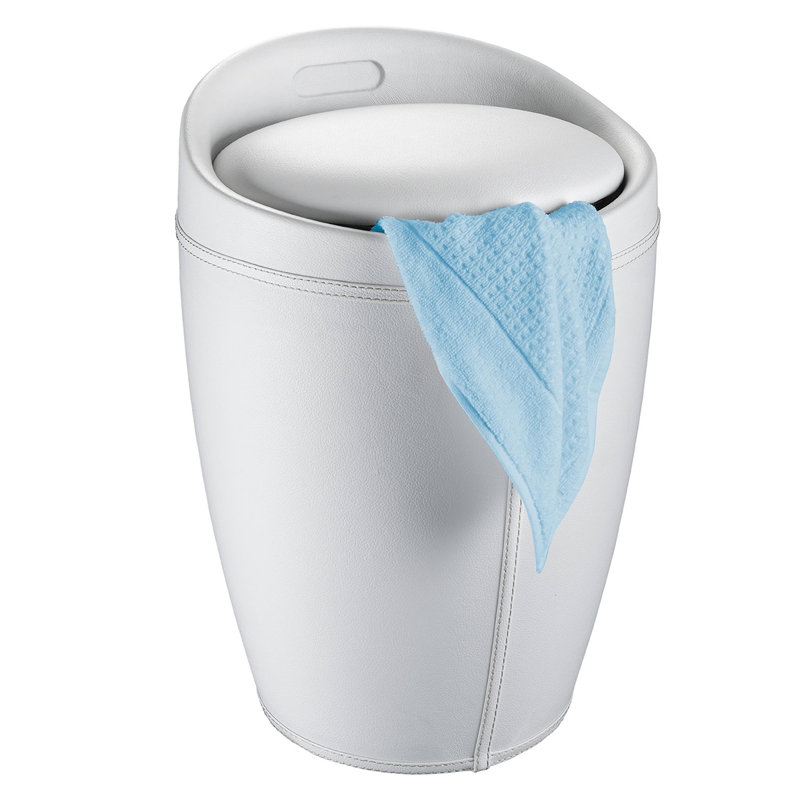 Candy Plastic Laundry Hamper, White