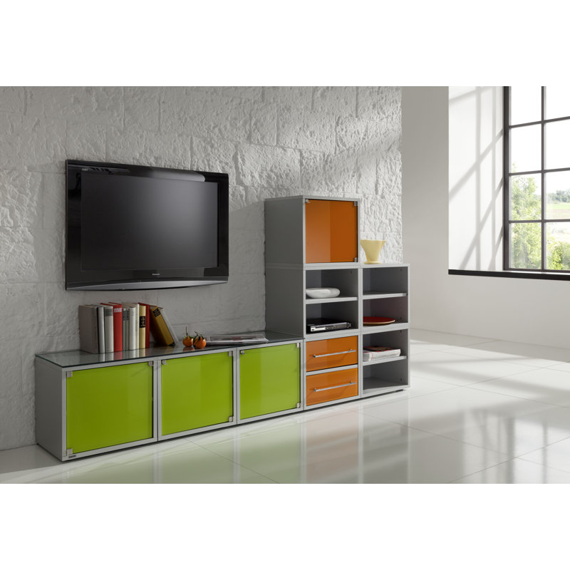 Caster 40cm H x 45cm W Standard Bookcase, Silver