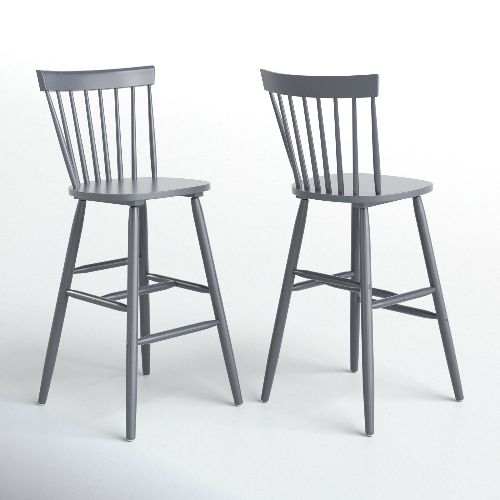 Stacee Solid Wood Bar & Counter Stool, Gray, Bar Stool (29" Seat Height)