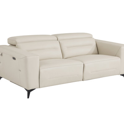 Canapé en cuir italien avec fauteuil inclinable Global United