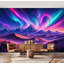 Papier peint adhésif autocollant vibrant pour décoration murale Aurora Majestic Desert Mountains-2143474716