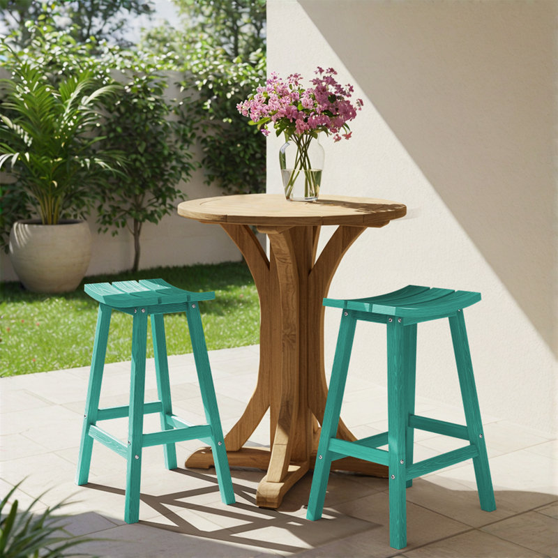 Tabouret de comptoir de cuisine Backless, Bleu lac, 29"