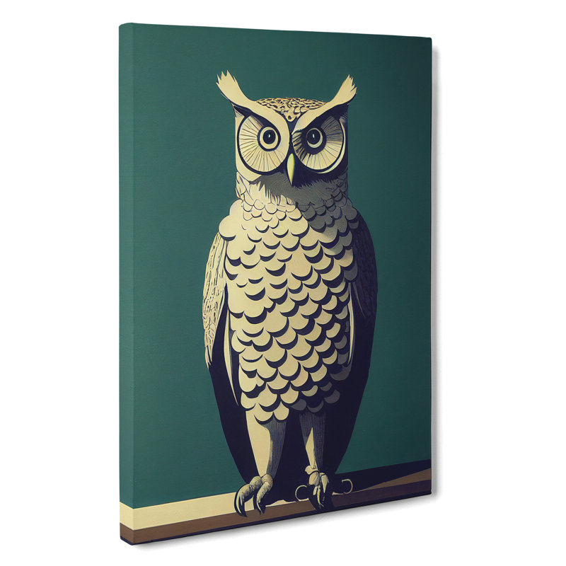 An Exciting Owl - Wall Art, 50cm H x 35cm W x 3cm D, Wrapped Canvas