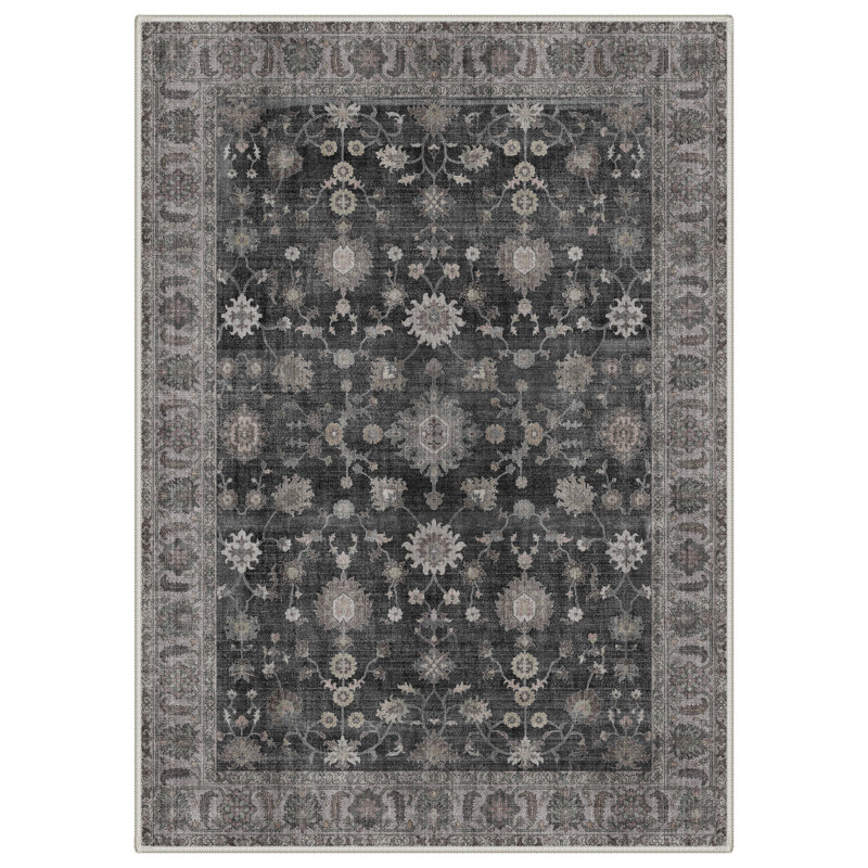 Tapis intérieur gris / noir Roehit, Rectangle 6 pi x 9 pi