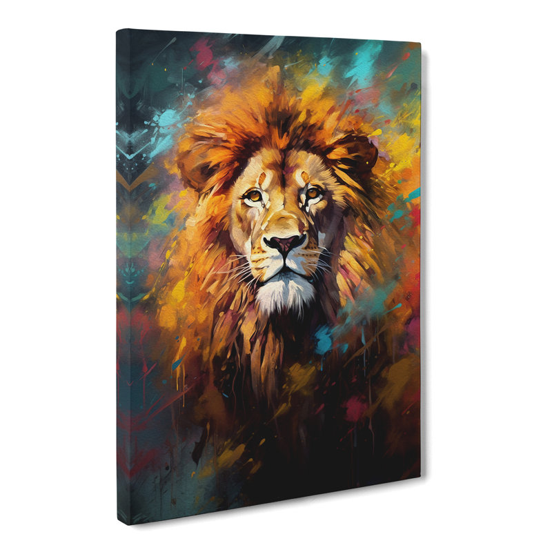 Lion Impressionism - Print, 76cm H x 50cm W x 3cm D