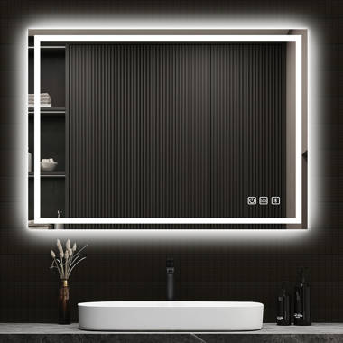 Martrez Frameless LED Lighted Bathroom / Vanity Mirror with Brightness Adjustable, Memory Function, Anti-Fog Orren Ellis Size: 60 x 40